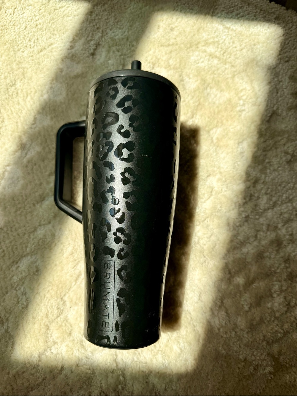 Brumate Matte Black Leopard Travel Mug with Handle